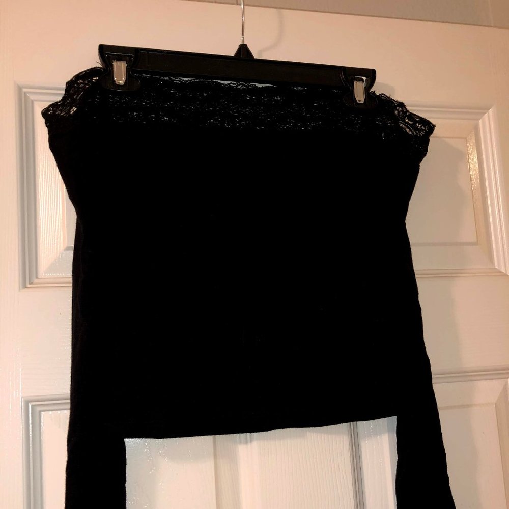 Black Lace Off the Shoulder Top